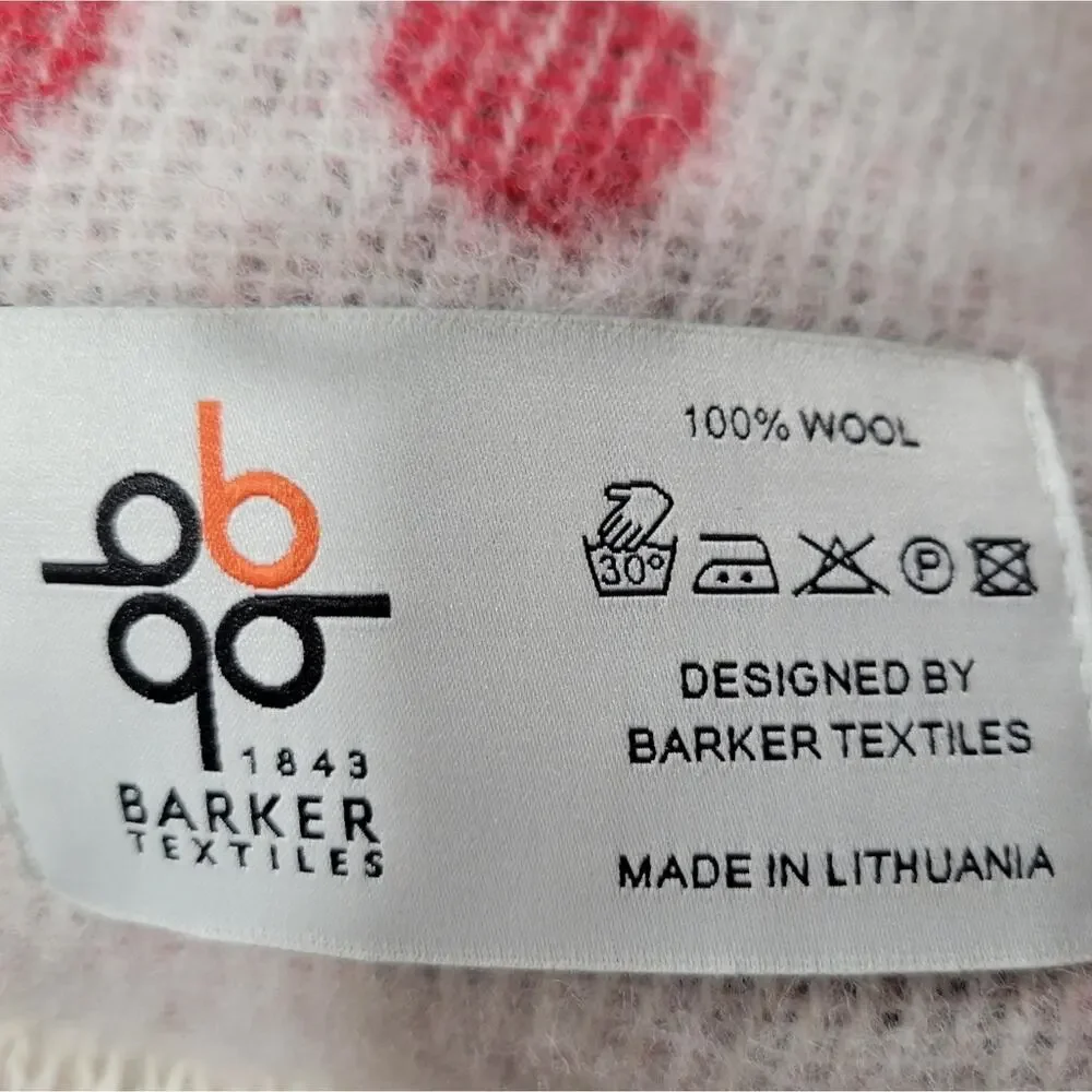 1843 Barker Textiles 100% Wool Red Bird Branch With Berries Pillow Zip …
